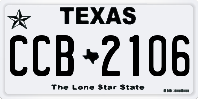 TX license plate CCB2106