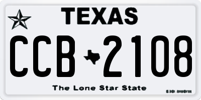 TX license plate CCB2108