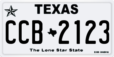 TX license plate CCB2123