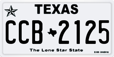 TX license plate CCB2125