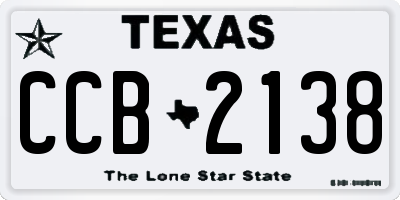 TX license plate CCB2138