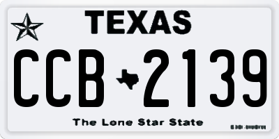 TX license plate CCB2139
