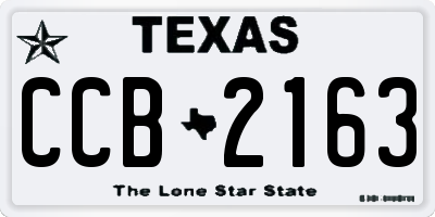TX license plate CCB2163