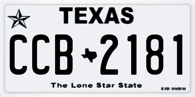 TX license plate CCB2181