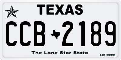 TX license plate CCB2189
