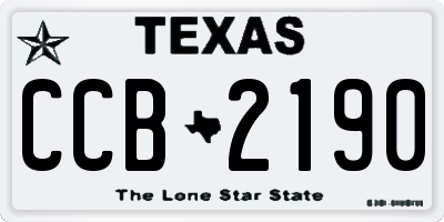 TX license plate CCB2190