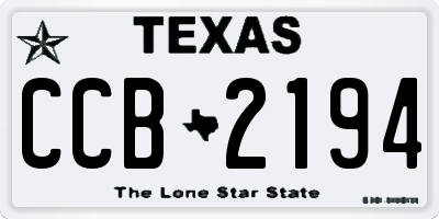 TX license plate CCB2194