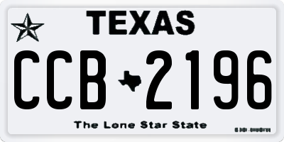 TX license plate CCB2196