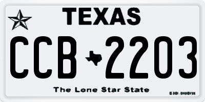 TX license plate CCB2203