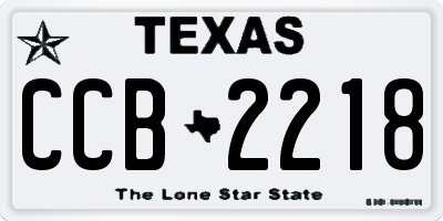 TX license plate CCB2218