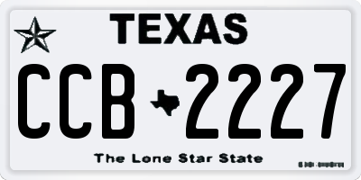 TX license plate CCB2227