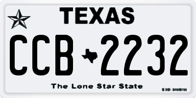 TX license plate CCB2232