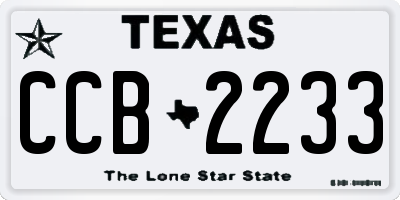 TX license plate CCB2233
