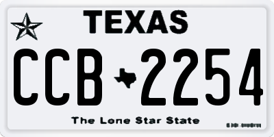 TX license plate CCB2254