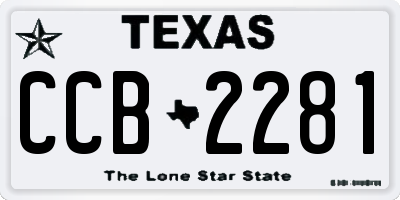 TX license plate CCB2281