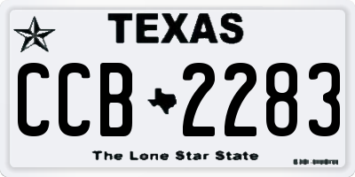 TX license plate CCB2283