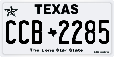 TX license plate CCB2285