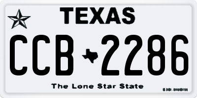 TX license plate CCB2286