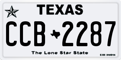 TX license plate CCB2287