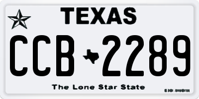 TX license plate CCB2289
