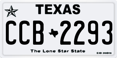 TX license plate CCB2293