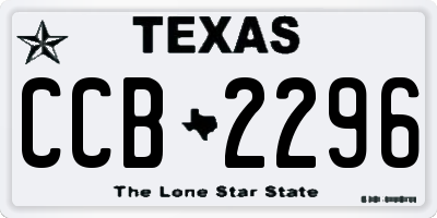 TX license plate CCB2296