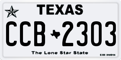 TX license plate CCB2303