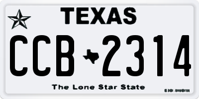 TX license plate CCB2314