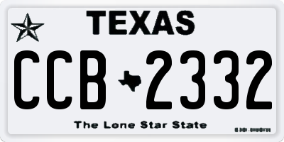 TX license plate CCB2332