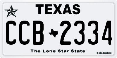 TX license plate CCB2334