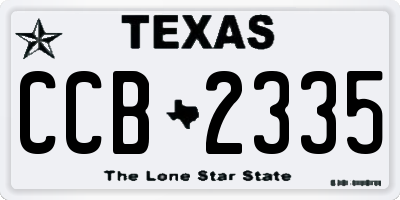 TX license plate CCB2335