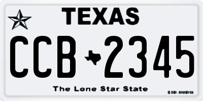 TX license plate CCB2345