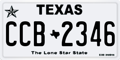 TX license plate CCB2346