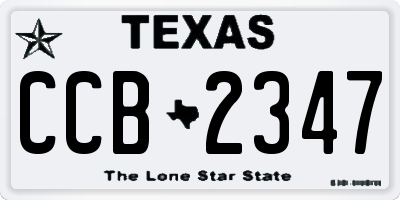 TX license plate CCB2347