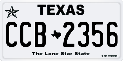 TX license plate CCB2356