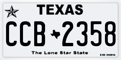 TX license plate CCB2358