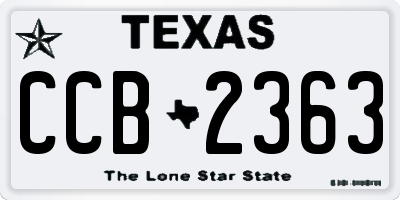 TX license plate CCB2363