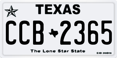 TX license plate CCB2365