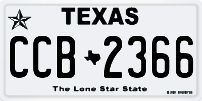 TX license plate CCB2366