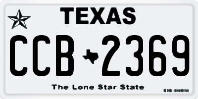 TX license plate CCB2369