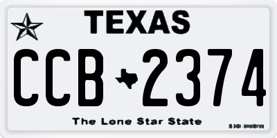 TX license plate CCB2374