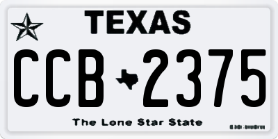 TX license plate CCB2375