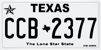 TX license plate CCB2377