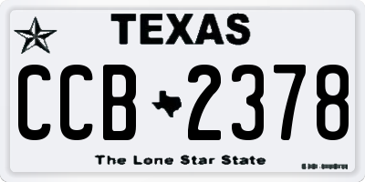 TX license plate CCB2378
