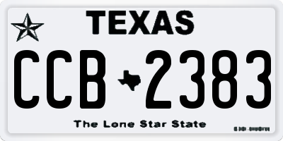 TX license plate CCB2383