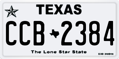 TX license plate CCB2384
