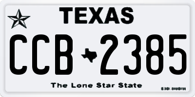 TX license plate CCB2385