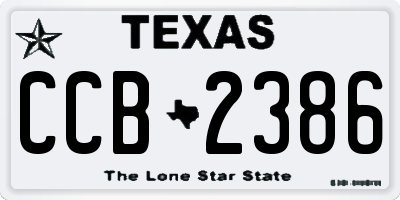 TX license plate CCB2386