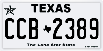 TX license plate CCB2389