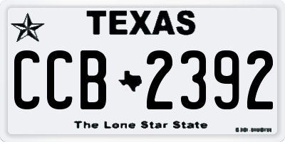 TX license plate CCB2392